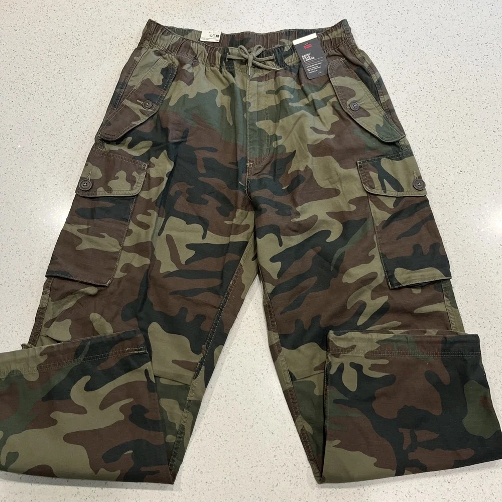 Levis Baggy Field Cargo Pants Camouflage Mens Large NWT Irregular Stamp